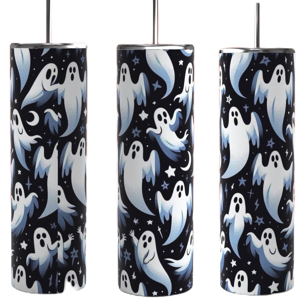Black & White Spooky Ghost Tumbler